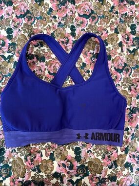 Under Armour Royal Purple Crossback Medium-Impact Sports Bra